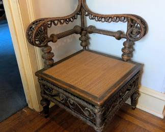 Victorian wicker corner chair