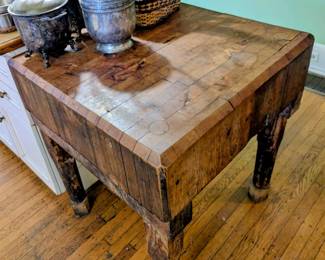 Antique butcher block