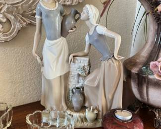 Lladro "Two Girls by Well with Watering Jugs"