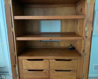 Interior of Solid Pine Armoire (moveable/removable shelves)