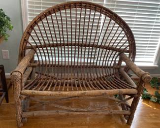 Full size twig artisian bench