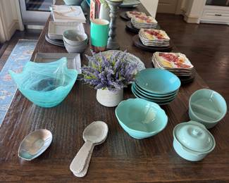 Teal servingware and stoneware 