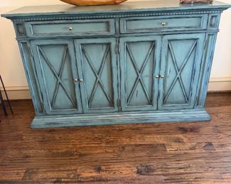 Teal aqua custom cabinet