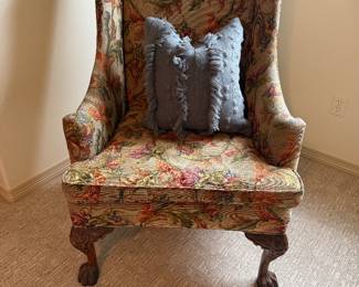 Upholstered wingback chair