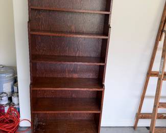 Handmade tall wood bookshelf