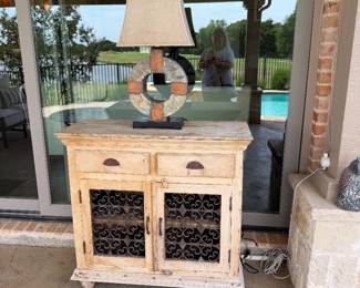 Rustic table and lamp