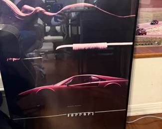 1982 Collectable Glass & Metal Framed Decisions Ferrari Poster