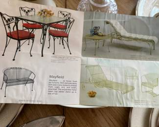 The paperwork that goes with the outdoor table and chair set