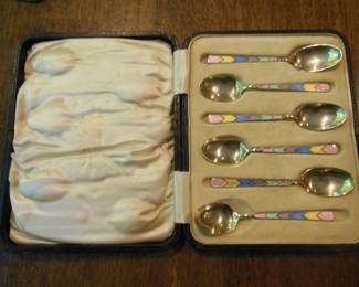 Set of sterling spoons