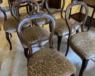 set of 6 English chairs