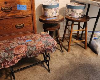 Oak wood Piano stools 