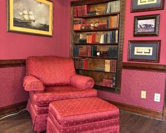 Handsome Upholstered Chair + Ottoman