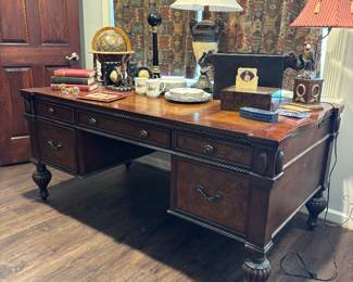 "The Resolute Desk" Antique Inspired Leather Top Desk
