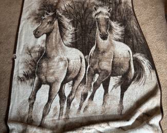 Vintage Horse Throw Blanket