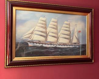 Framed Clipper Ship Print