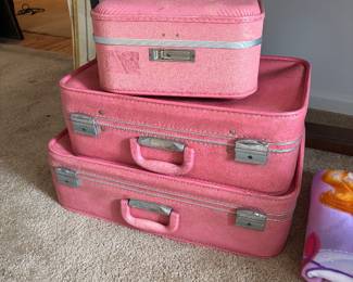 Vintage Pink Suitcase Luggage