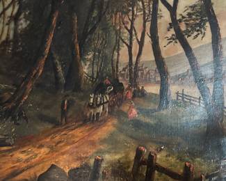  Original Framed Antique Landscape Oil Painting signed P.T. Bower 1881