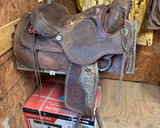Tooled Leather Horse Saddle