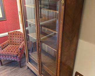 Gorgeous Antique Inlayed Double Door Book Case - This piece is incredible!!