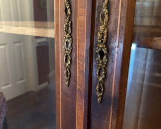 Gorgeous Antique Inlayed Double Door Book Case - This piece is incredible!!