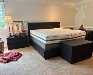 King Platform Bed | Two Matching Bedside Tables or Two Drawer Chests
