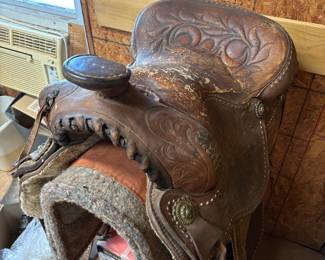 Tooled Leather Horse Saddle
