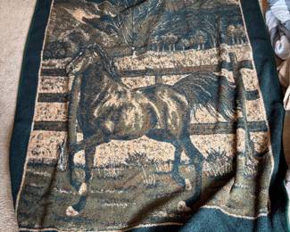 Vintage Horse Throw Blanket