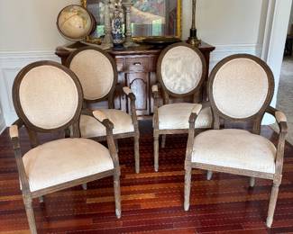 Restoration Hardware Oval Back Dining Chairs (4)