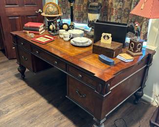 "The Resolute Desk" Antique Inspired Leather Top Desk