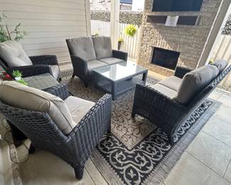 All weather wicker deep seating group