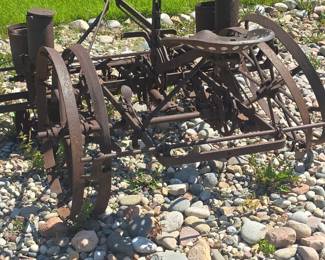 vintage two-row corn planter