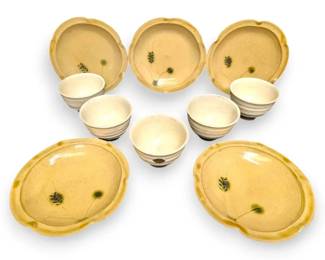 Yellow Ceramic Cups  Sausers