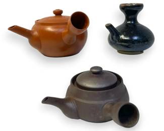 Japanese Kyusu BankoWare Clay Teapots  Sake Bottle