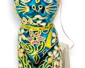 NYCO Cloisonne Cat Ornament