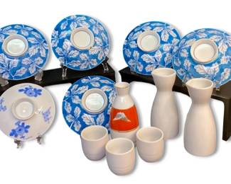 Porcelain Sake Bottles  Cups