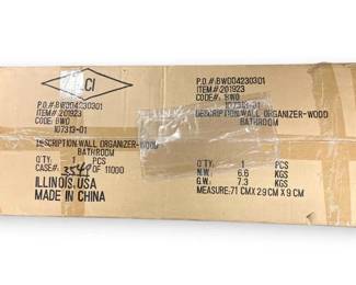 Unopened Bathroom Wood Wall Organizer