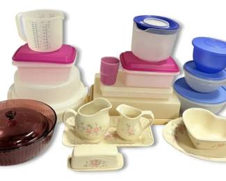 Pyrex, Pfaltzgraff, And Tupperware Dishes And Containers