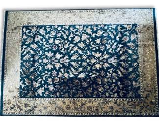 Large Blue Area Rug w Mat 13.5ft x 10ft