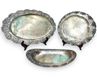 Three Silver Plated Trays