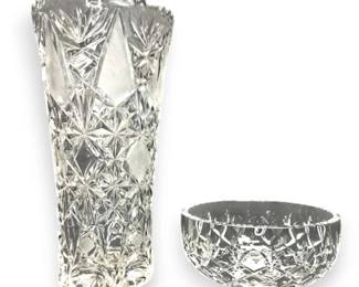 Crystal Vase And Bowl