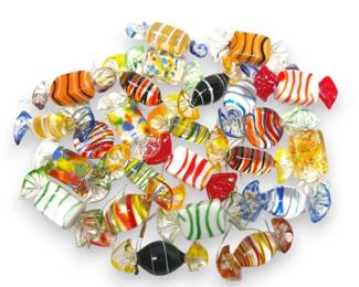 MuranoStyle Glass Candy Ornaments, Two Boxes