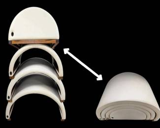 Nesting White Upholstered Leg Rests