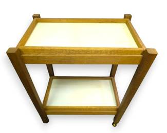 Two Level Wood Folding Cart With Wheels