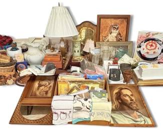Miscellaneous Decor Framed Prints, Bear Figurines, Tea Towels, And More