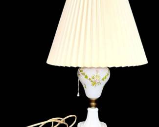 Painted Milk Glass Lamp