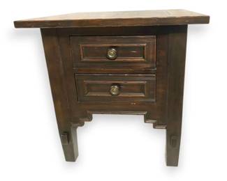 Dark Wood Two Drawer Side Table, Shadow Mountain Brand