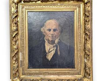 Portrait With Gold Toned Wood  Plaster Frame 24 x 27 
