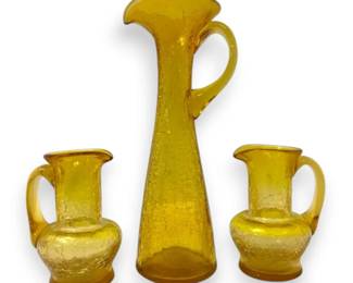Amber Crackle Glass