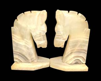 Two Stone Horse Bookends