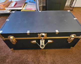 Vintage Seward footlocker steamer trunk.